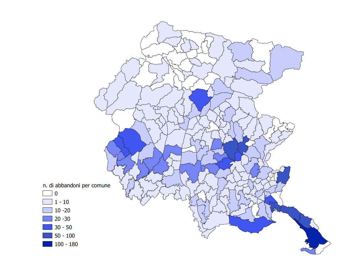 mappa del friuli suddivisa per comuni